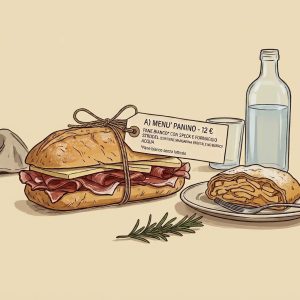MENU | PANINO CON STRUDEL E ACQUA